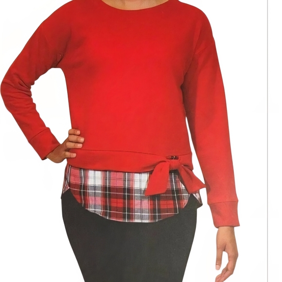 Izod Red and Plaid Sweater - Picture 1 of 7